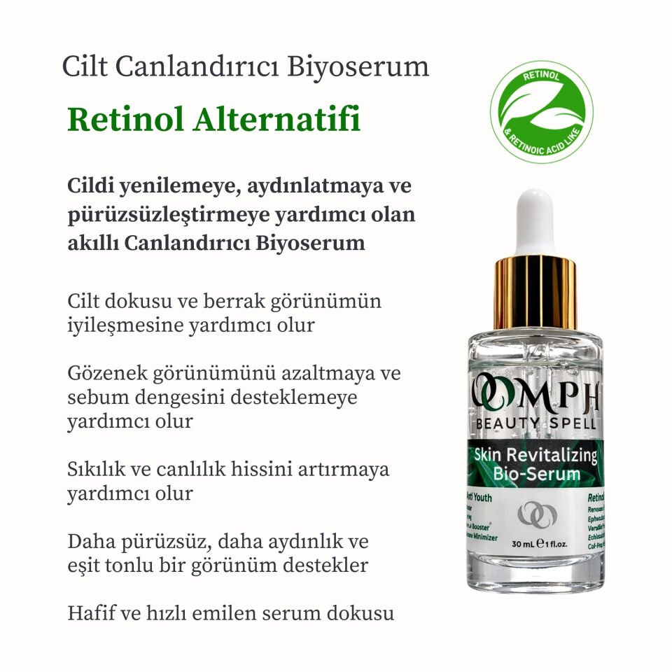 Skin Revitalizing Bio-Serum, CİLT CANLANDIRICI (RETINOL ALTERNATIVE) SERUM 30ML